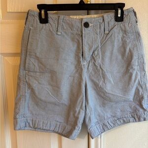 Blue Flat Front Casual Shorts